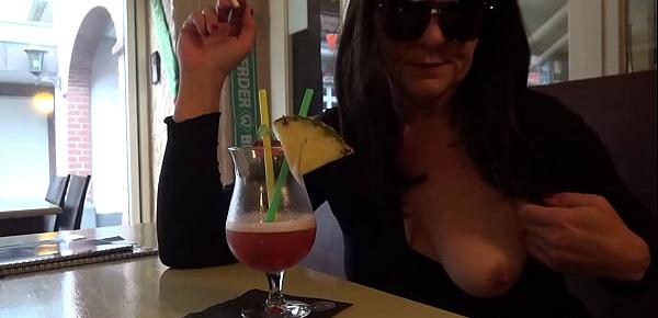  Hot wife has some public fun at a pub